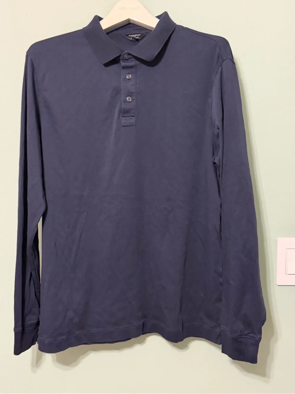 Banana Republic Long Sleeve Polo in Navy Blue
